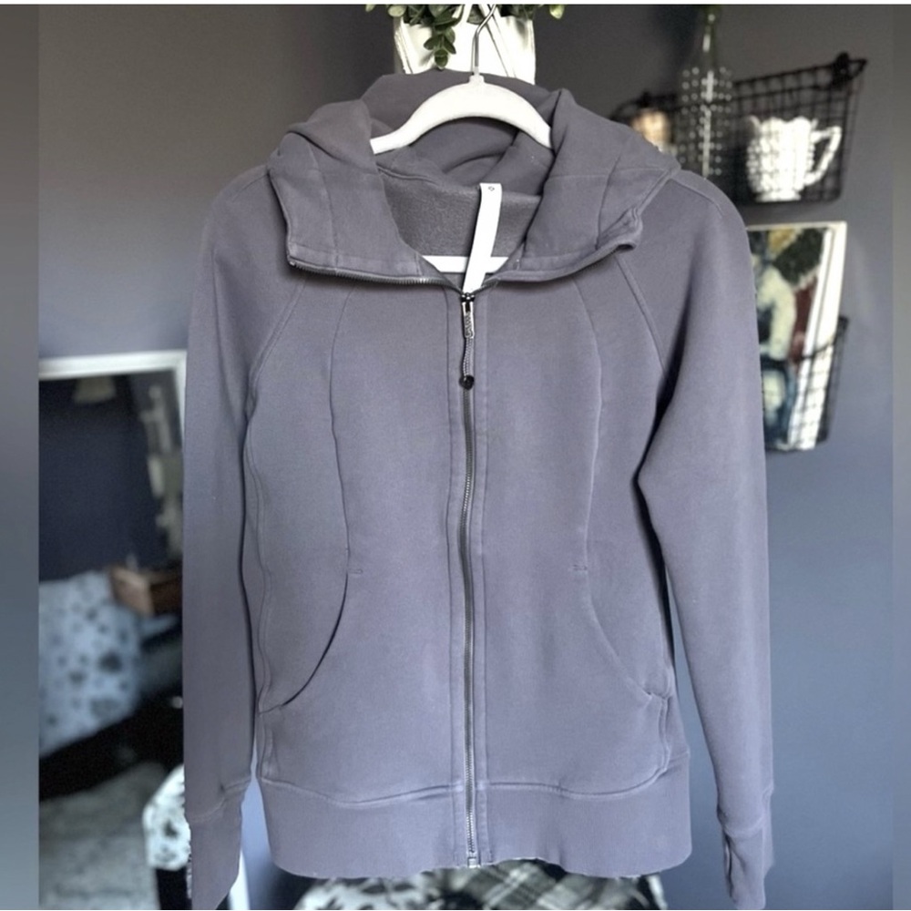 Lululemon 8 Scuba Hoodie Fleece Dusky Lavender full zip Sweatshirt MINT